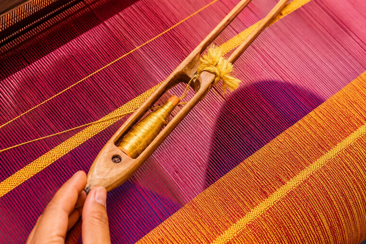 Cambodian silk in Siem Reap 